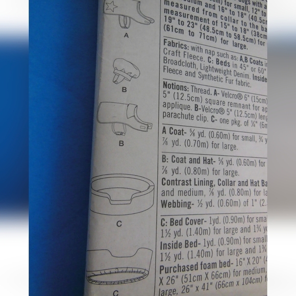 Simplicity 4793 Dummies Sewing Pattern Dog Bed Covers Coats Size A - Picture 9 of 11